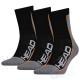 Head Stripe Short Crew 3 pack zwart/grijs